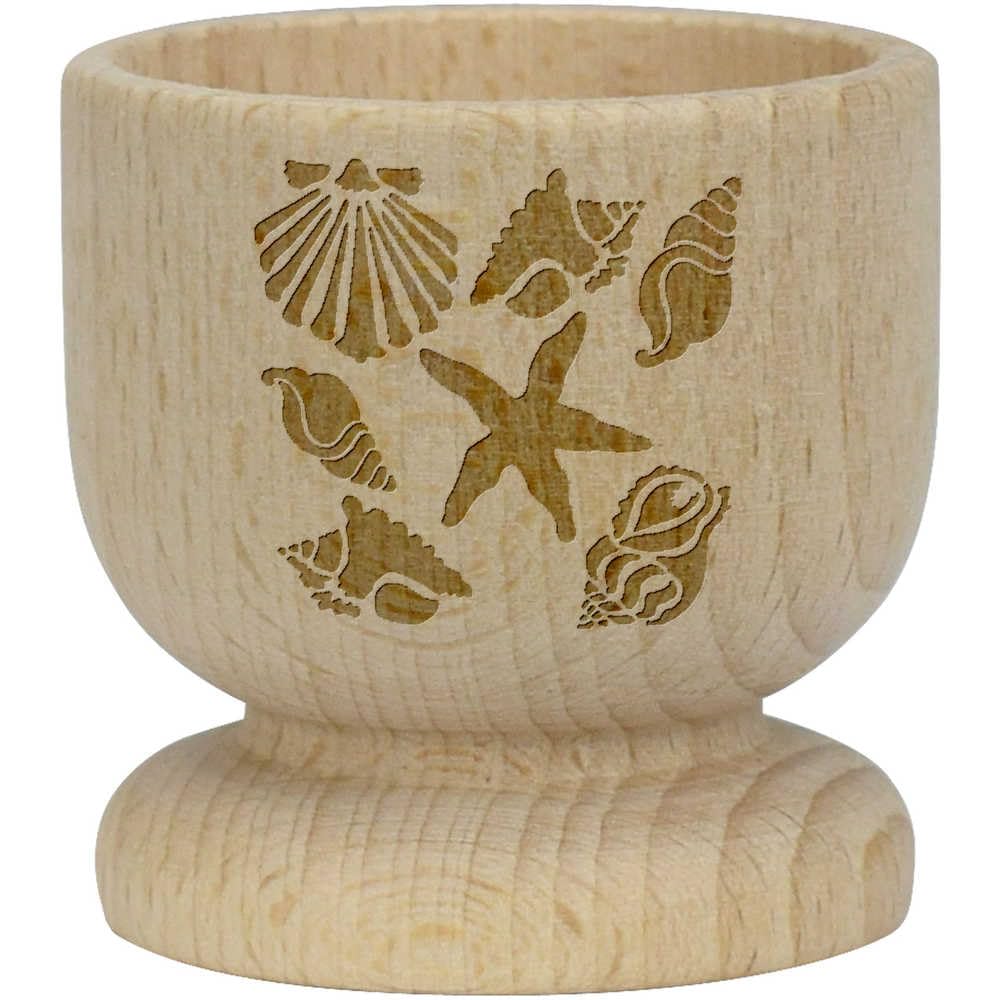 'Sea Shells & Starfish' Wooden Egg Cup (EC00027834)