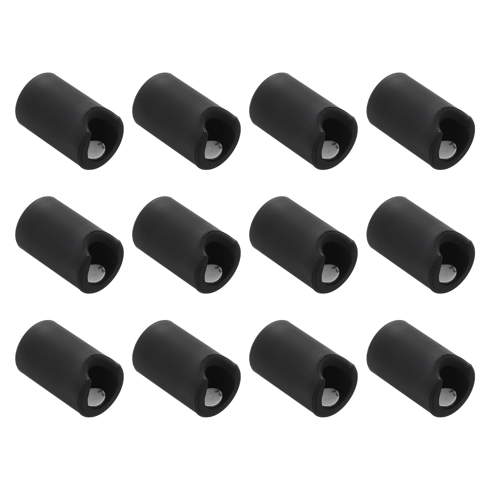 sourcing map 12 Pcs Round Silicone Cabinet Handle Corner Guards, Door Handle Safety Soft Edge Protector, Anti Collision Corner Drawer Bumpers for Table, Wardrobe, Furniture Handles, Black