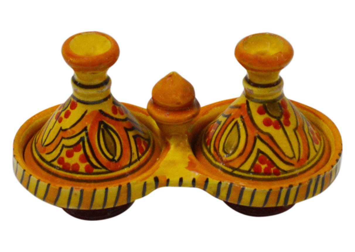 Moroccan Handmade Tagine Double Spice Holder seasoning Container
