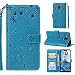 Produktbild Nadoli Hülle for LG G7,PU Ledertasche Prägung Elefant Wallet Lederhülle mit Kartenfach Magnetischer Flip Handyhülle Bookstyle Cover für LG G7-Blau