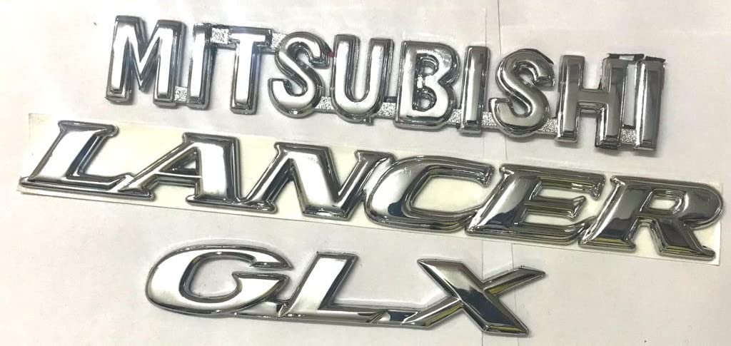 MVKS CAR Badge Emblem Monogram Logo Decal Wrap Sticker 3D Symbol Graphic Complete Kit LAN 4 Compatible M-ITSUBUSHI L-ANCER