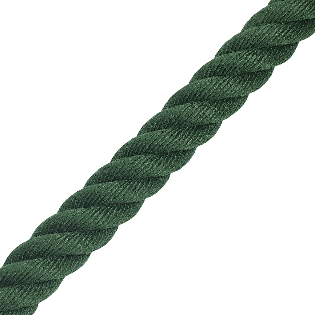 Cavo di bloccaggio di alta qualità con moschettoni (diametro 36 mm) - Cavo di arresto con fascette (1,5 m, verde/ottone)