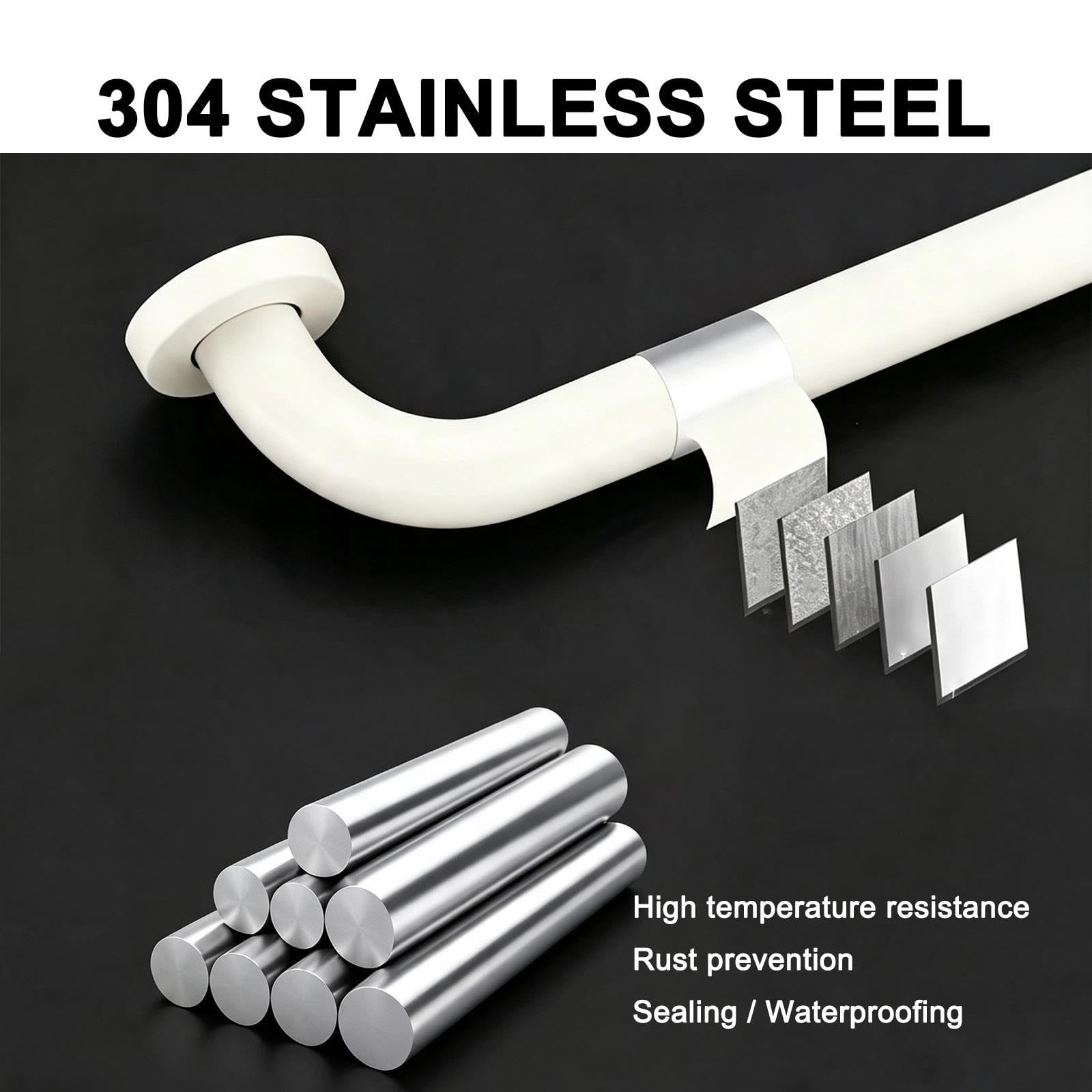 Barra di Supporto Bianca a Muro, Acciaio Inox 304 per Bagno | Barra di Supporto per Wc Doccia, Antiruggine e Impermeabile. Portata 250kg, per Anziani e Gestanti(66cm/26in)