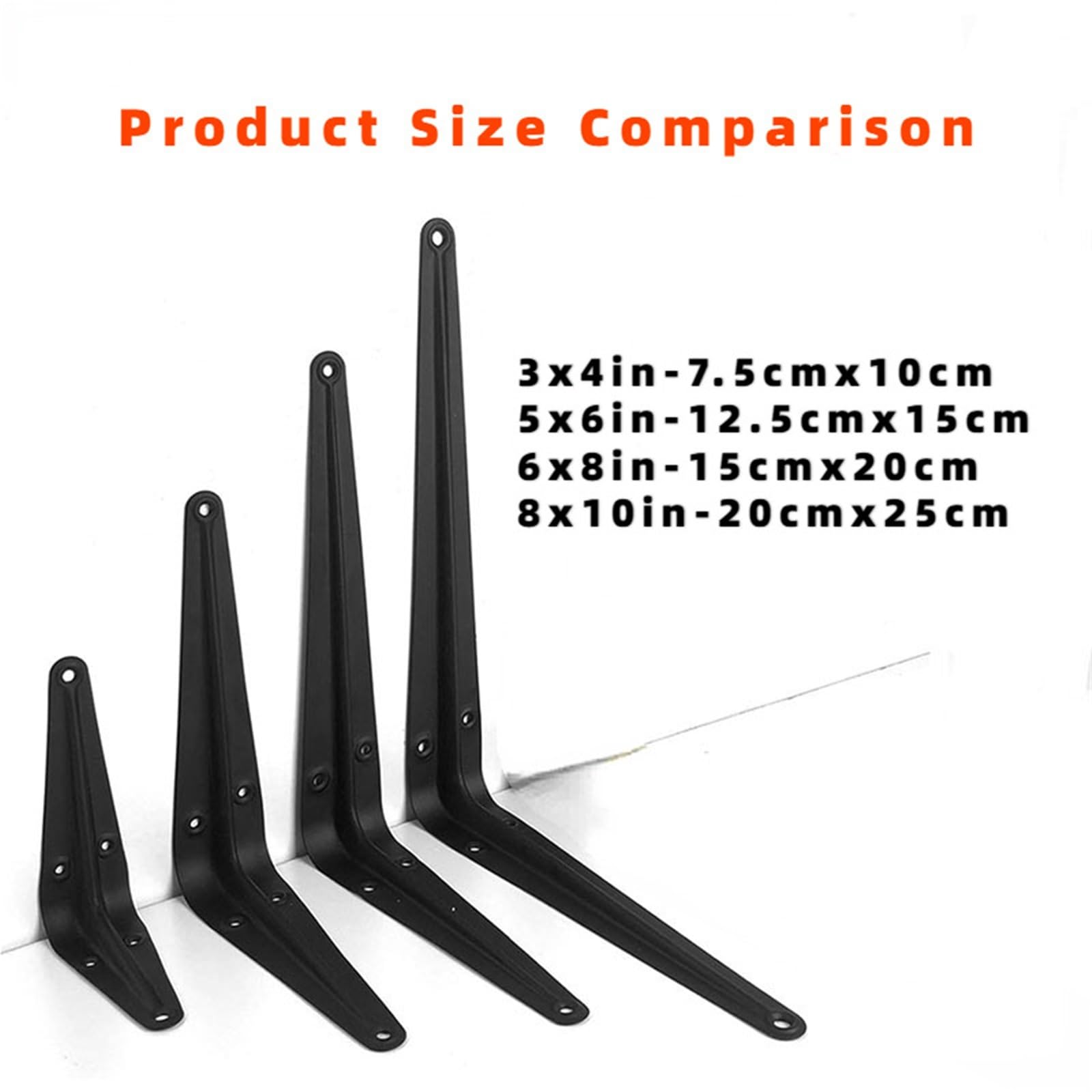 10 STÜCKE Schwimmende Heavy Duty Schwarz Stahl for Dekorative Wandhalterung Joint Winkel Mit Schrauben Geeignet zur Möbelbefestigung(6x8inch)