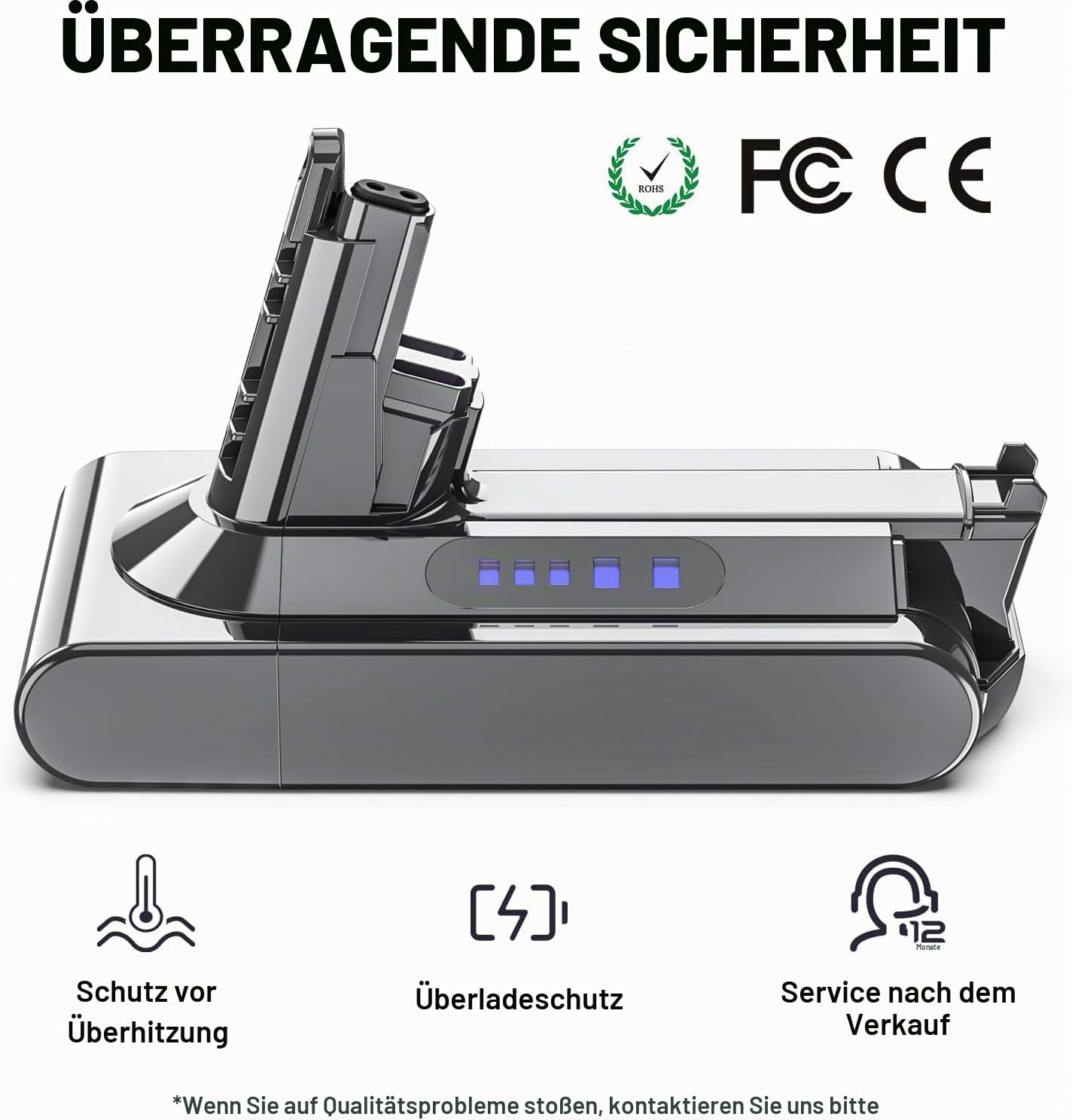 Großer Kapazität Akku V10 6.0Ah/6000mAh für DysonCyclone/Animal/Absolute/Fluffy/Motorhead SV12 kabellos Ladegerät Handstaubsauger Ersatzakku
