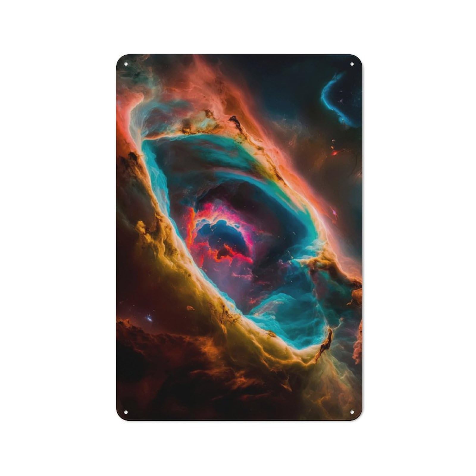 Junmoney Cosmic Vortex Metal Wall Art Sign 30X20cm, Retro Vintage Wall Decor For Kitchen, Hallway, Bar Or Small Cafe