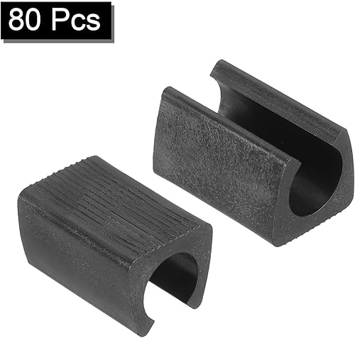 Miniatura 10 de uxcell Paquete de 40 puntas rectangulares antideslizantes para patas de silla, patas de tubo de metal de 0.472 pulgadas, protectores de muebles de
