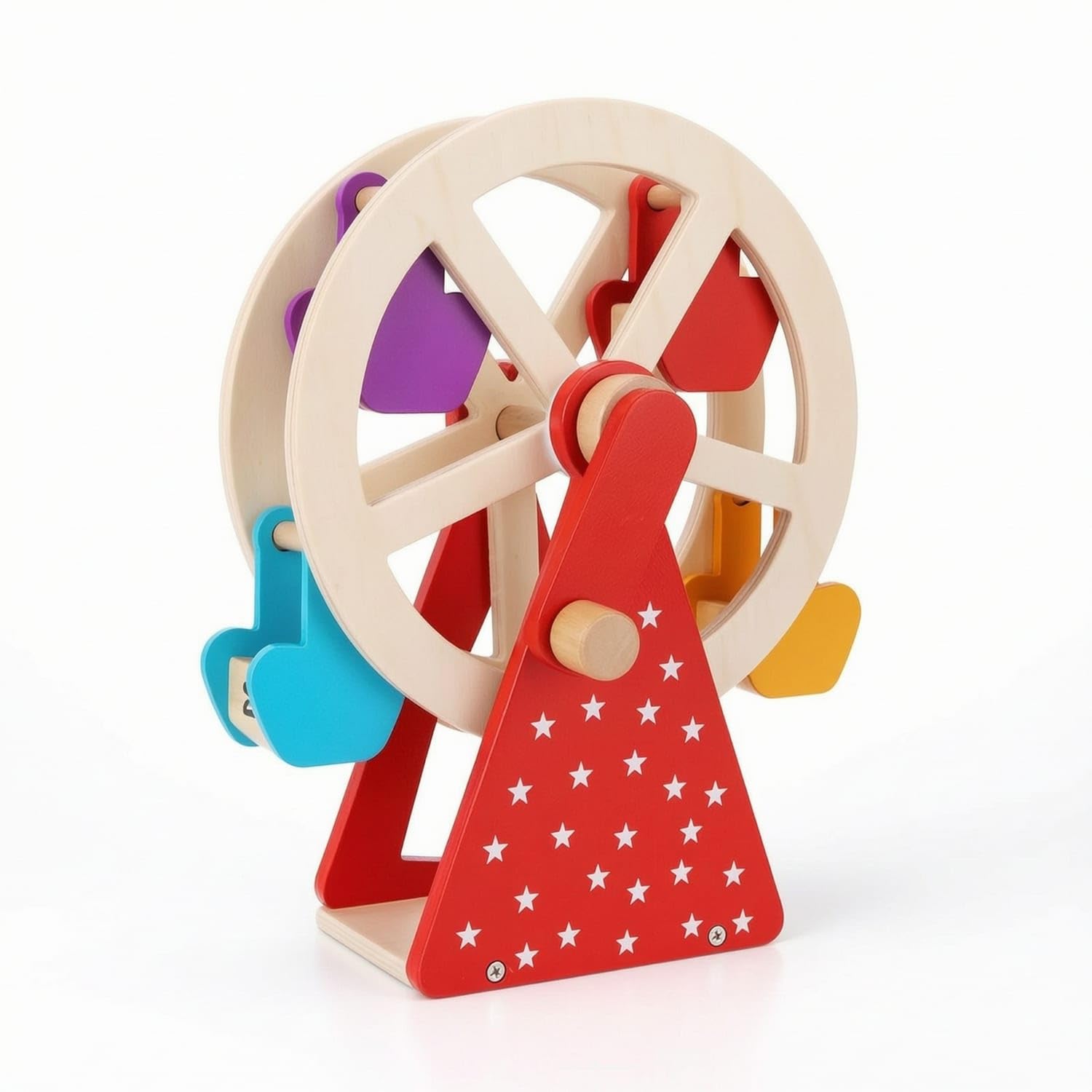 Tabletop Wooden Marble Run Freestanding Ball Run Toy with Marbles Smooth Wooden Ball Tracker Colorful for Toddlers, Kids, Playroom, Classroom, Preschool, Hand-crank Wheel|Wooden & Handcraft-picture-27