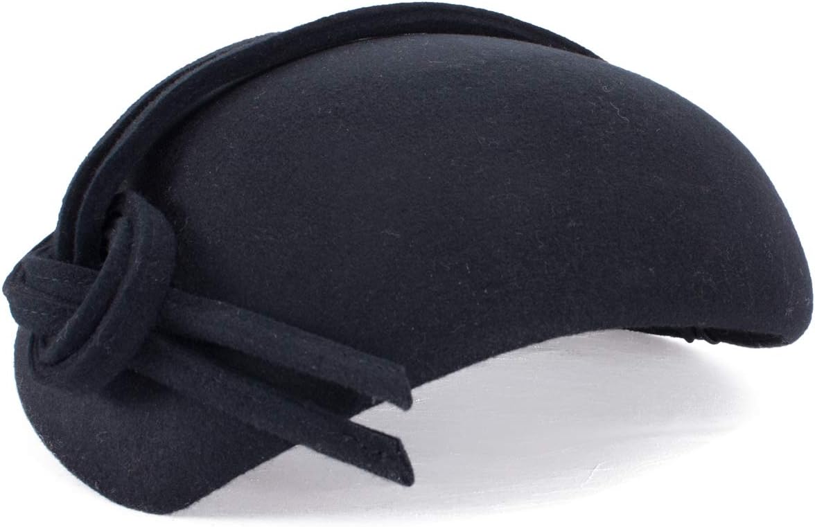 LawlietBlack Teardrop Women Felt Fascinator Tam Beret Casque Cocktail Hat A572