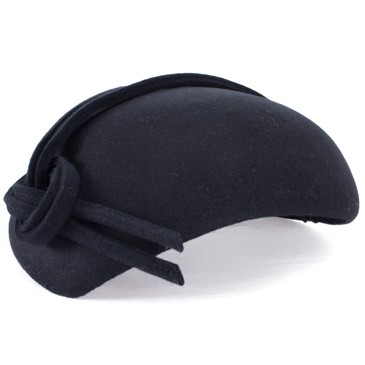 LawlietBlack Teardrop Women Felt Fascinator Tam Beret Casque Cocktail Hat A572