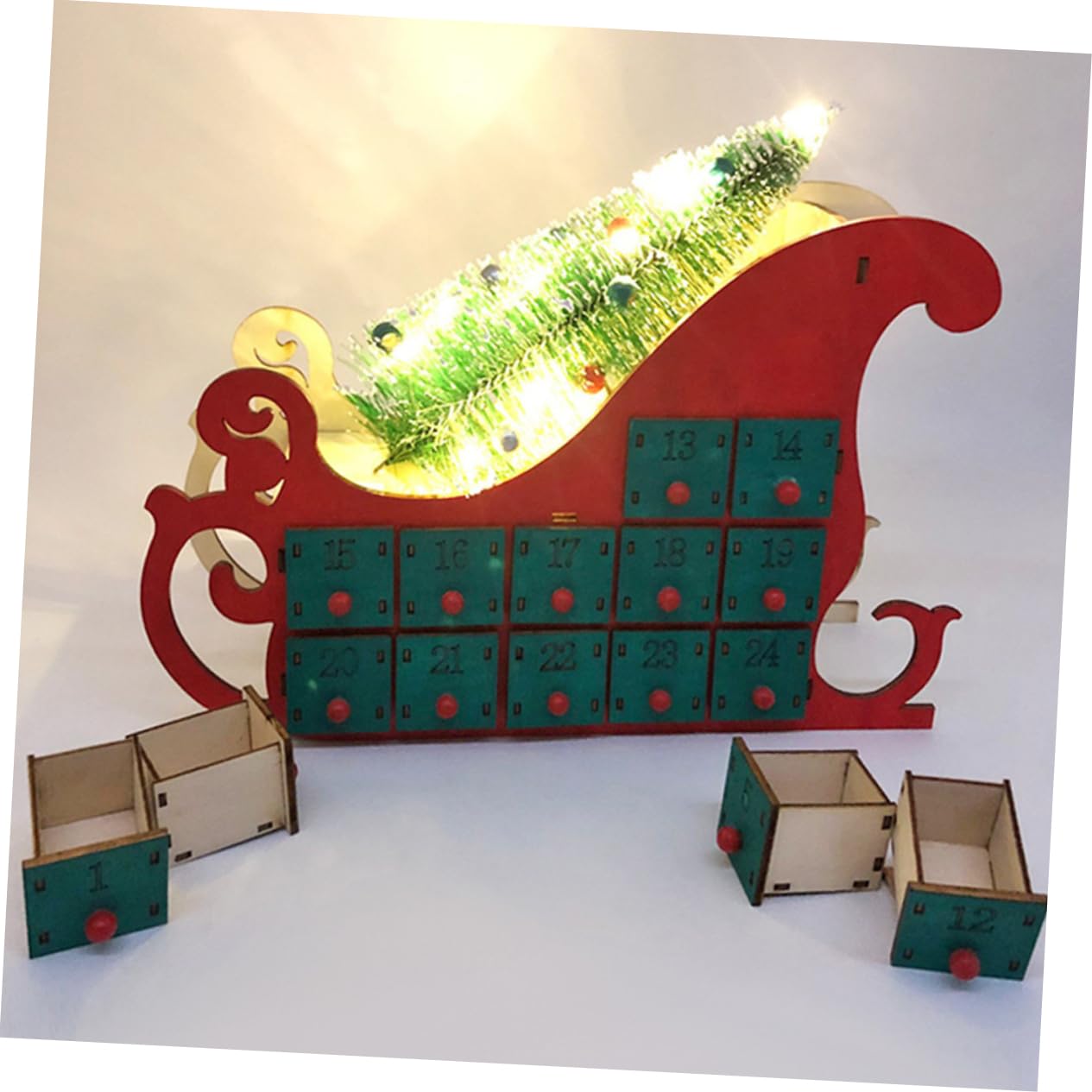 TOPBATHY Calendrier de Bois Décoration de Noël pour Maison et Bureau Ornement Festif