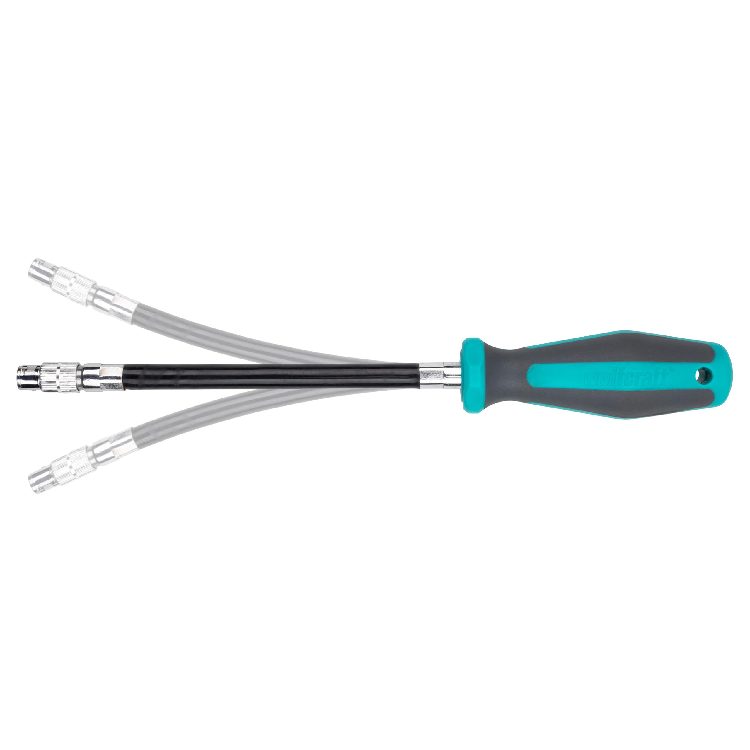 Wolfcraft Black Hand Screwdriver With Flexible Shaft I 1236000 I For Working In Hard-To-Reach Places