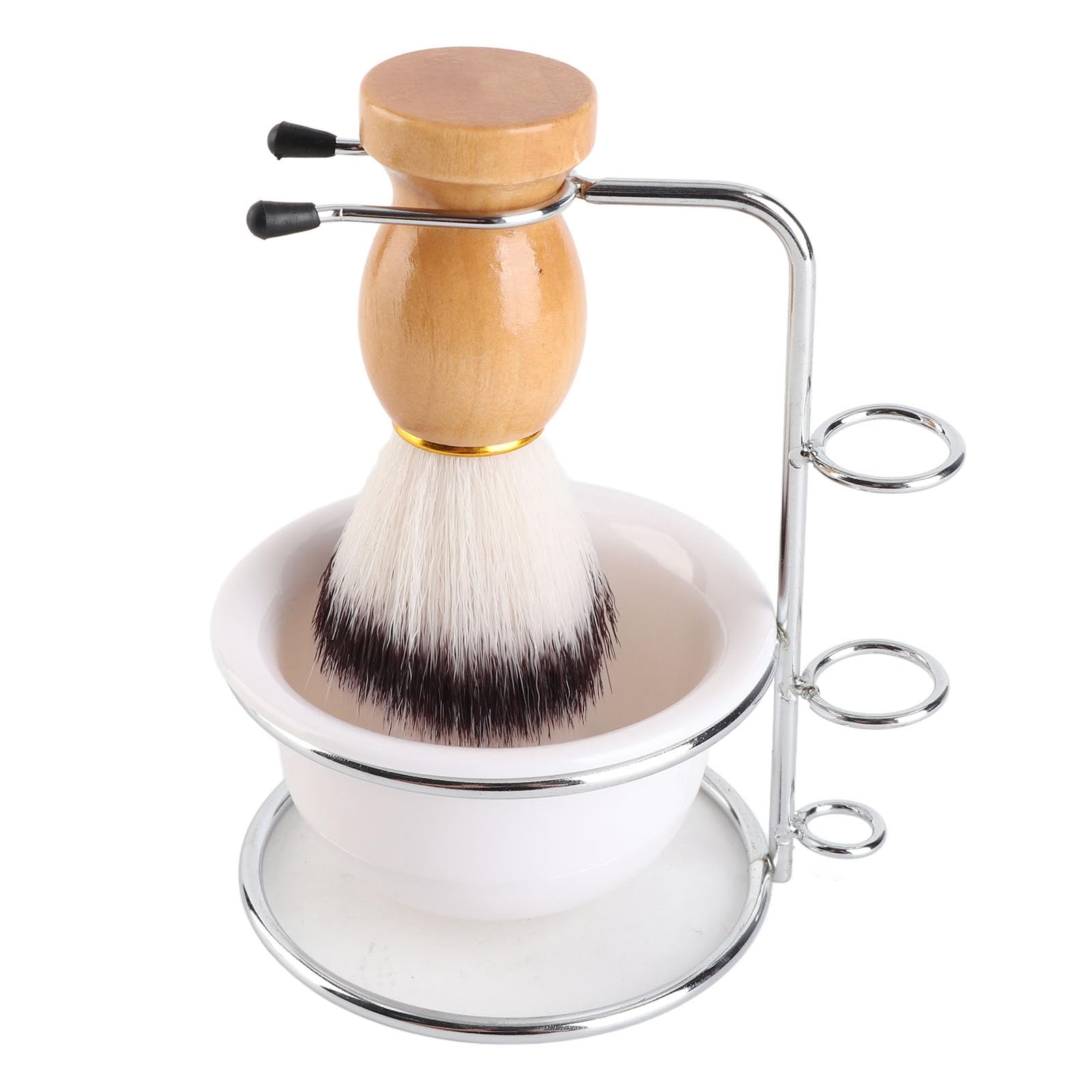 Porta Pennello Barba, Kit Ciotola per Sapone Barba con Design Montabile a Parete per Uomo, Set di Strumenti Portatili per Rasatura Bagnata o Asciutta