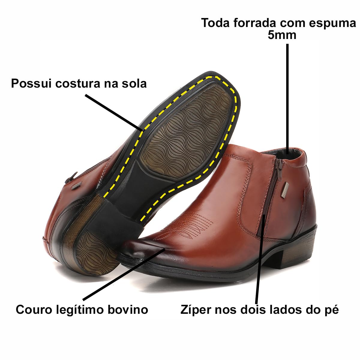 Bota Masculina Social De Couro Zíper Salto Bico Quadrado Country Sola Costurada Macio em promoção! Veja a oferta e mais achadinhos de Botas & Coturnos Masculinos 7 Hoje é o melhor dia para comprar Bota Masculina Social De Couro Zíper Salto Bico Quadrado Country Sola Costurada Macio com aquele preço maroto! Promoção! Aproveite a oferta! 7