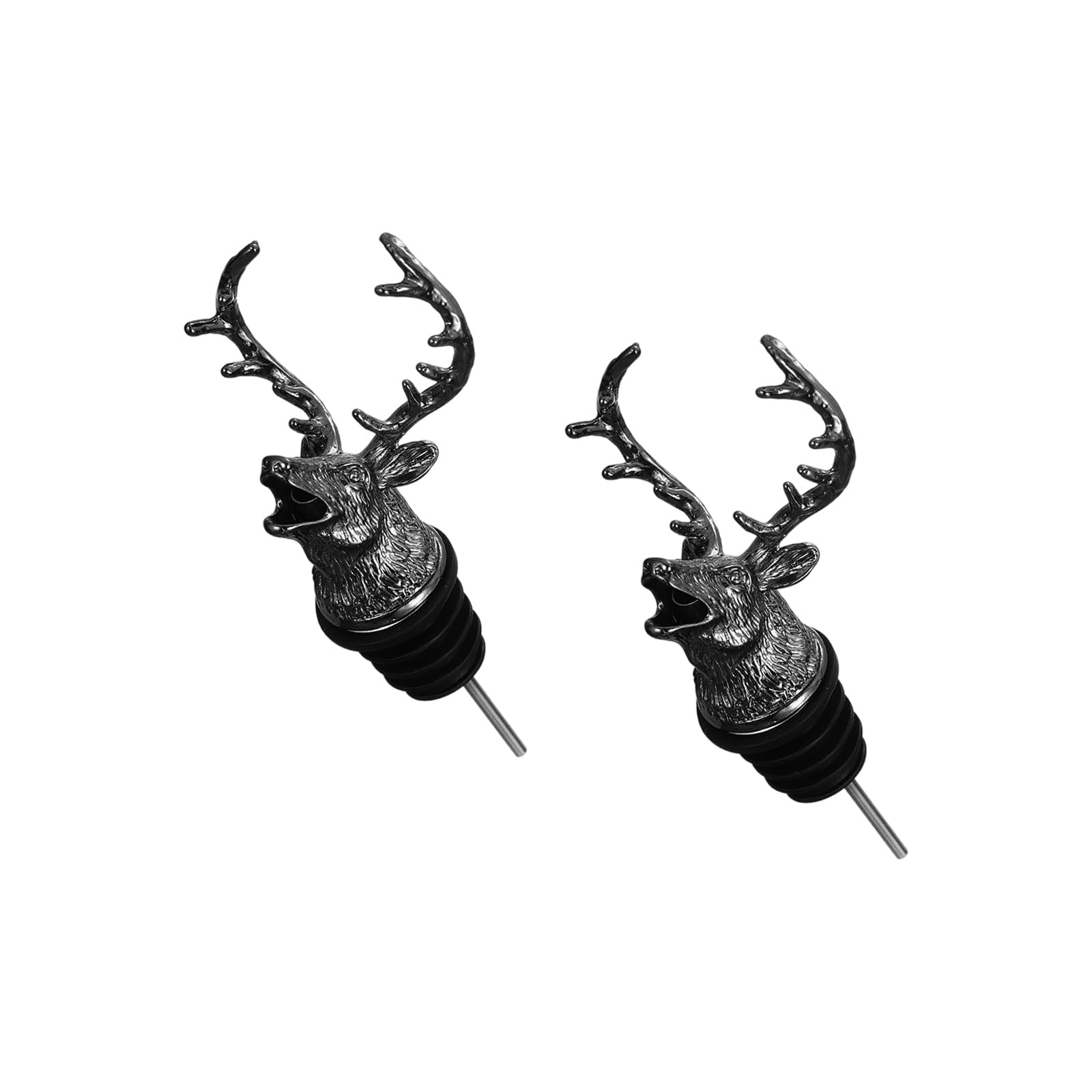 Lerpwige 2 Piece Leak Resistant Pourer Deer Head Shape Wine Liquor Bottle Pour Spout for Home Entertainment and Gatherings Party Pourer