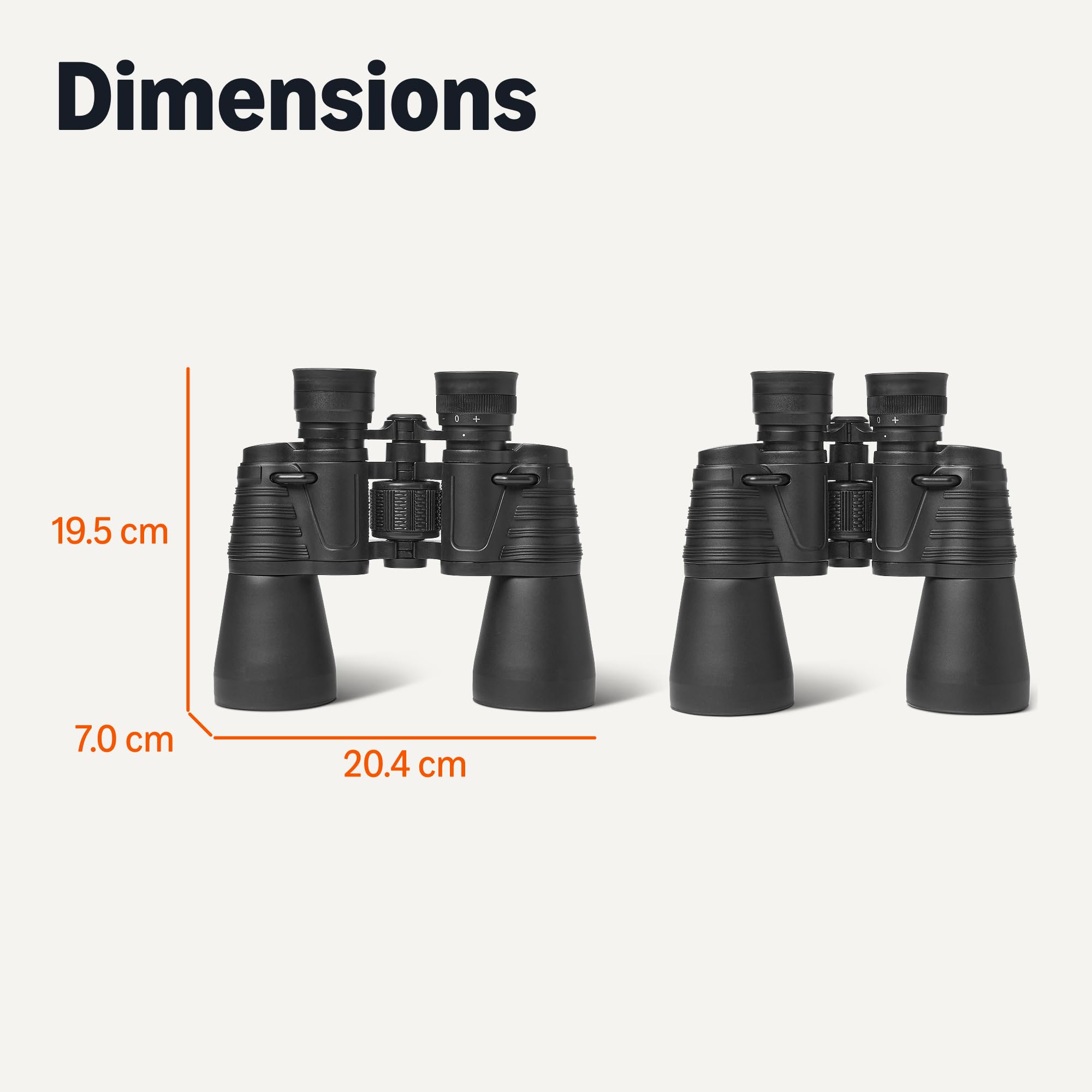 Amazon Basics Jumelles Ultra-Puissantes 7x50, Large Champ de Vision, Lentille Optique FMC, Compatibles avec Trépied, Noir, 1 Paire