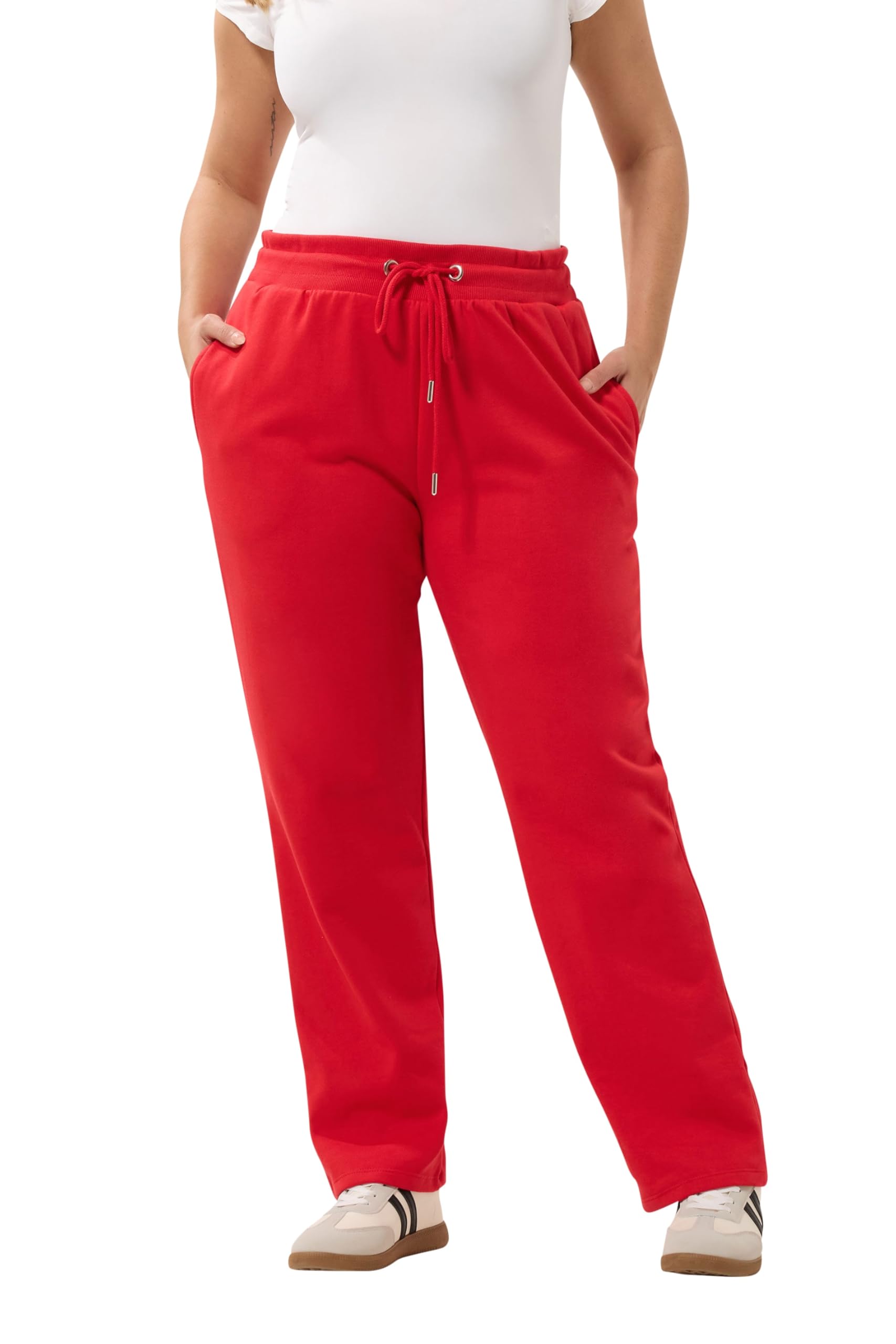 Yours Women's Red Curve Drawstring Joggers - Plus Size Curve