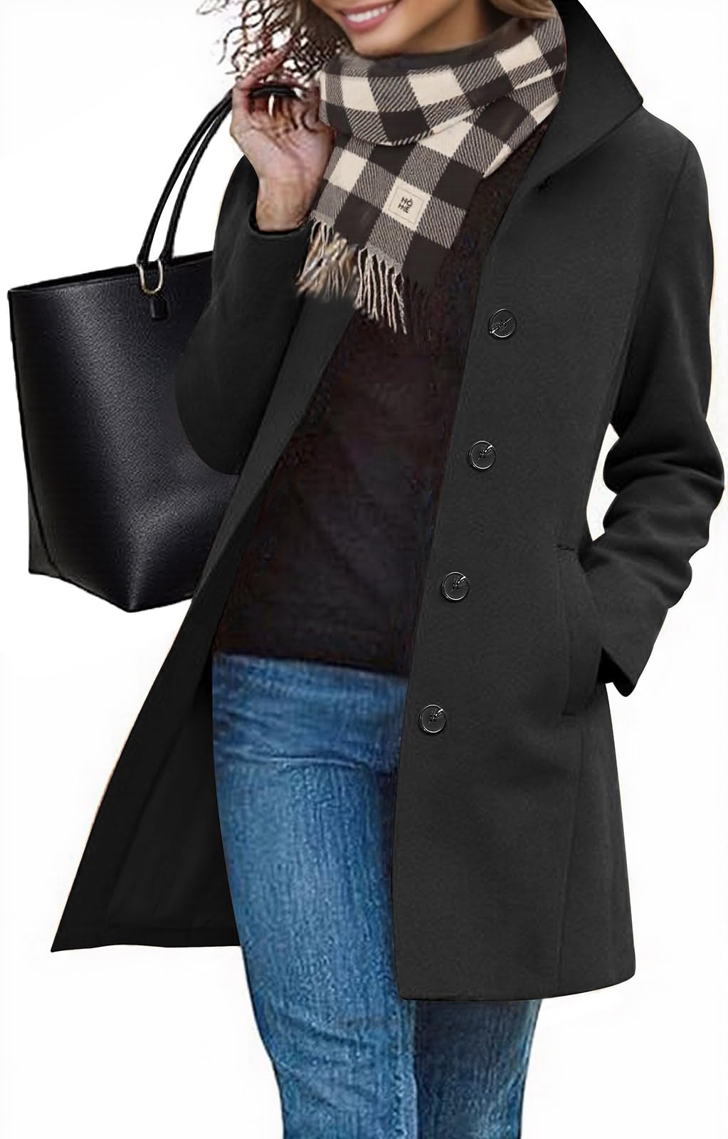 Cappotto Donna Invernale Elegante Lungo Cappotti Autunno Caldo Giacca Casual di Moda Giubbotto da Collo Trench Coat con Bottoni