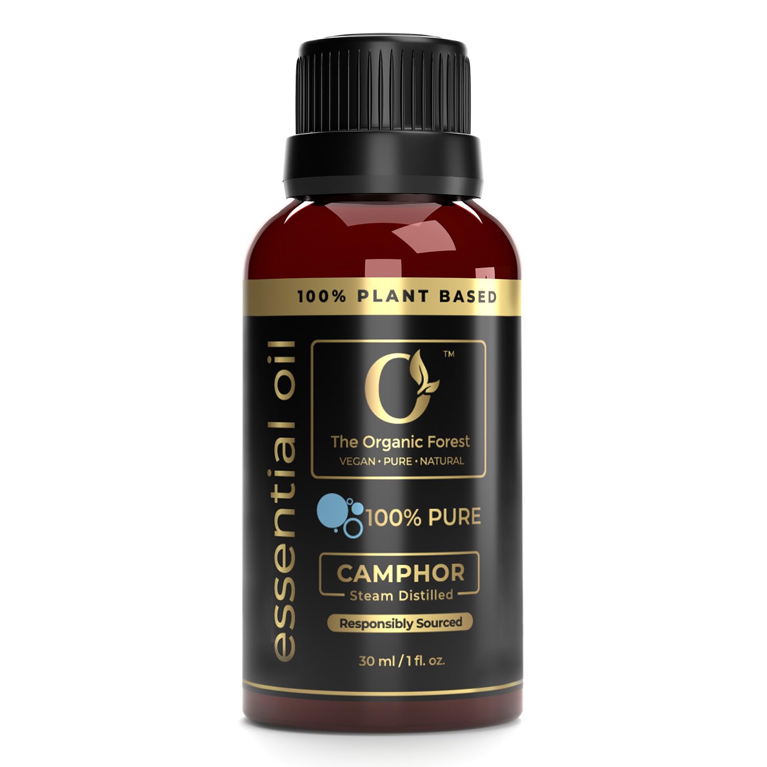 100% Plant Based Camphor Oil for Bath – Pure & Organic Kapoor Oil for Skin Care, Pain Relief, Massage & Aromatherapy – Best for Soothing, Cooling & Decongestion