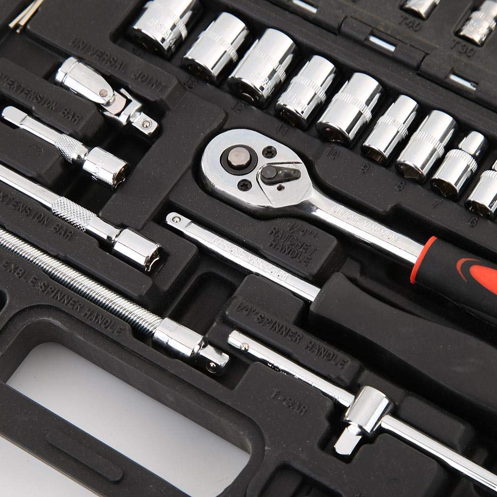 Set Di Utensili Combinati Da 46 Pezzi Kit Di Cacciaviti A Bussola Con Chiave A Cricchetto Con Cassetta Degli Attrezzi In Plastica Set Di Attrezzi Manuali Per La Riparazione Di Auto Domestiche A