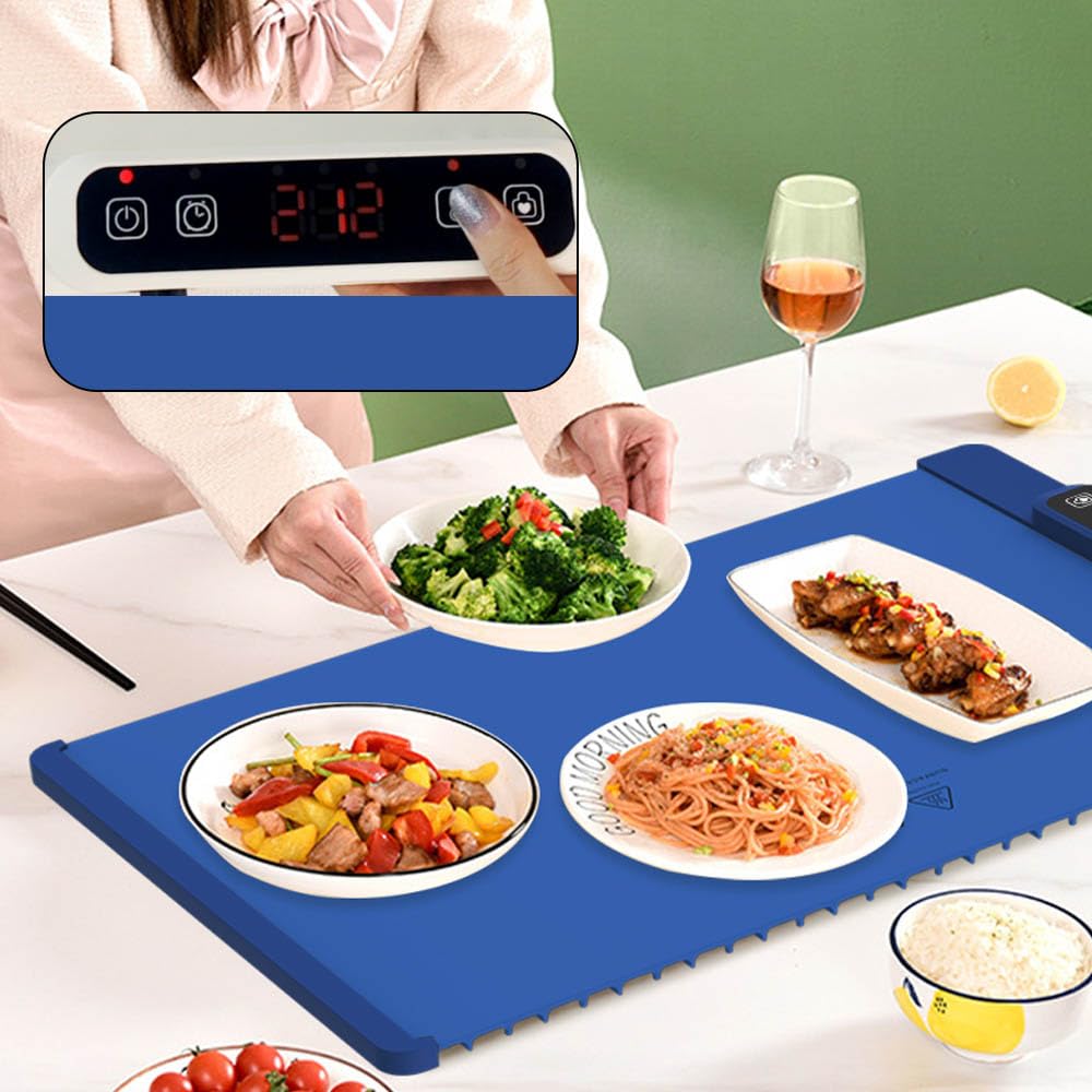 Vassoio riscaldante per alimenti per servire rapidamente, design portatile con funzione temporizzata per feste e famiglie
