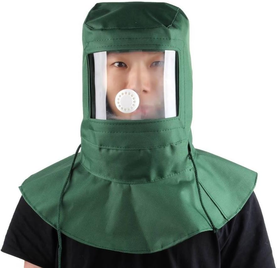 Canvas Sand Blasting Hood Cap,Shawl Cap Sandblaster Mask Anti-dust Hood Protective Gear Mask for Blasting Hood Sand Abrasive Grit Shot