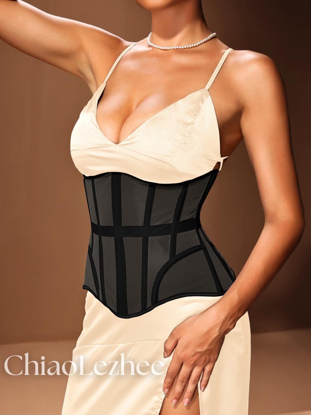 Women's Mesh Underbust Corset, 20-Bone Lightweight Hourglass Waist Cincher, Shapewear for Under Dresses & Outfits - Image 7