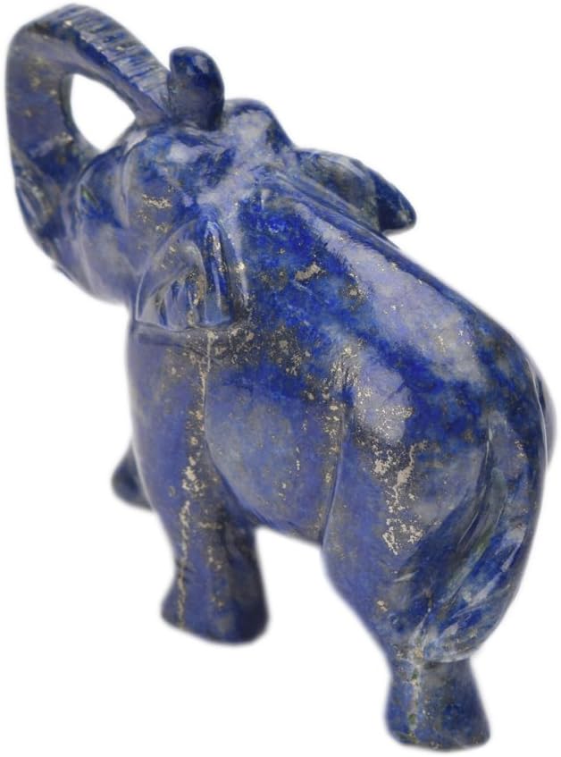 GEMHUB Lapis Lazuli Gemstone Elephant Statue - Approximately 300.00 Ct. Decorative Hand Carved Statue V-7864