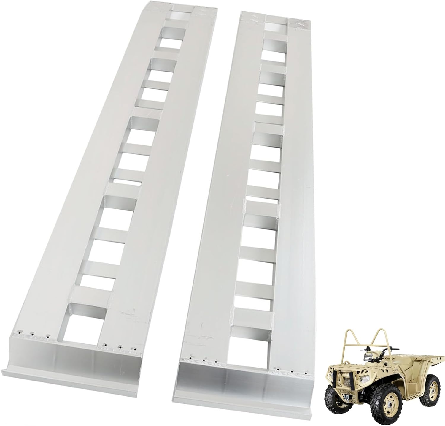 84 x 14 Aluminum Ramps 6000Lbs Car Trailer Truck Hook End 1 Pair Ramps Replacement for Car Pickup Trailer Truck ATV Dirt Bike Lawn Mower Quad
