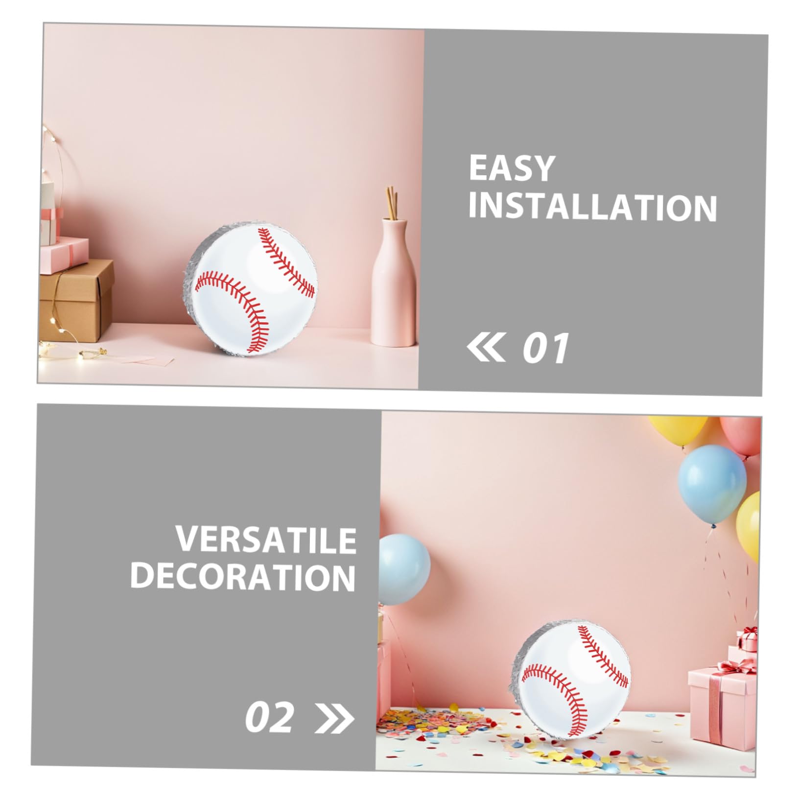 ibasenice Pinata de Béisbol Colgante para Decoración Divertida para Fiesta Infantil Temática Deportiva Suministros para Cumpleaños Niñas