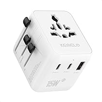 5 in 1 Adattatore Universale da Viaggio,Presa Universale da Viaggio con 1 USB A,2 USB C,1 Universale Presa,1 US, JP Presa,Adattatore Spina Internazionale per Italia UK US Australia Tailandia Messico