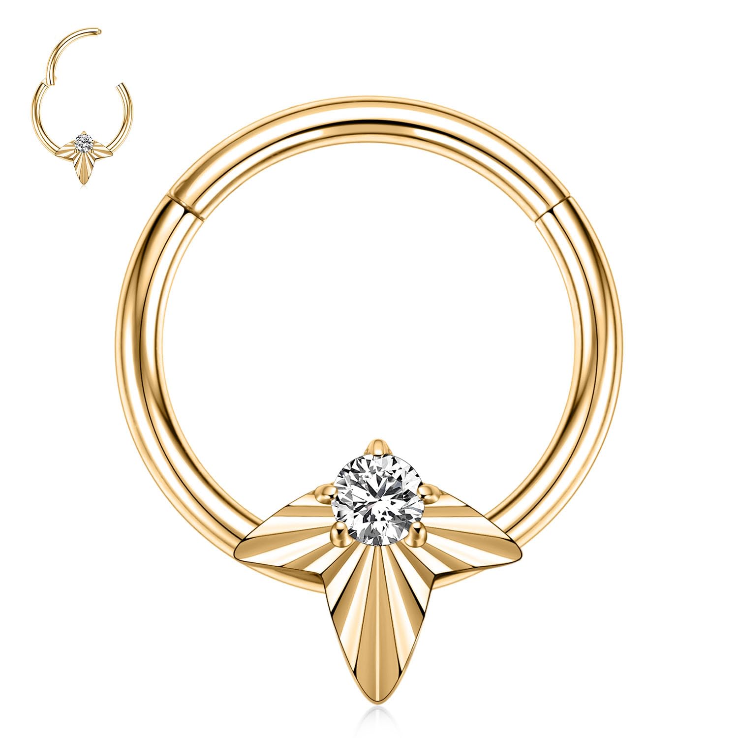 hengkaixuan Unique Animal Shape Septum Nose Ring Septum Jewellery 16G Daith Earrings Surgical Steel Nose Hoop Septum Clicker Conch Piercing Jewellery Rook Helix Tragus Cartilage Lobe Hoop Earring — view 47