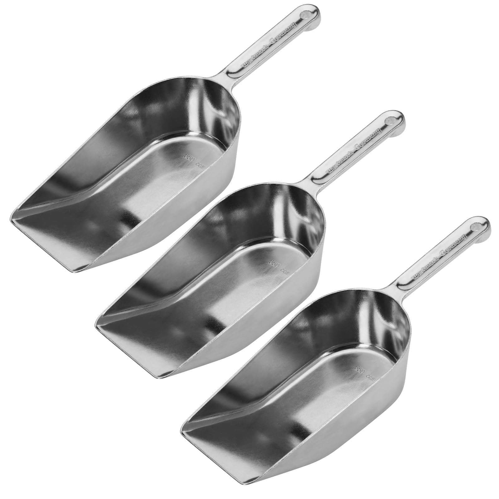 Westmark Pelles ménagères " Hygia " – 3 pelles pratiques pour doser proprement les ingrédients secs tels que le sucre et les épices ou les aliments pour animaux et les bonbons – 650 ml