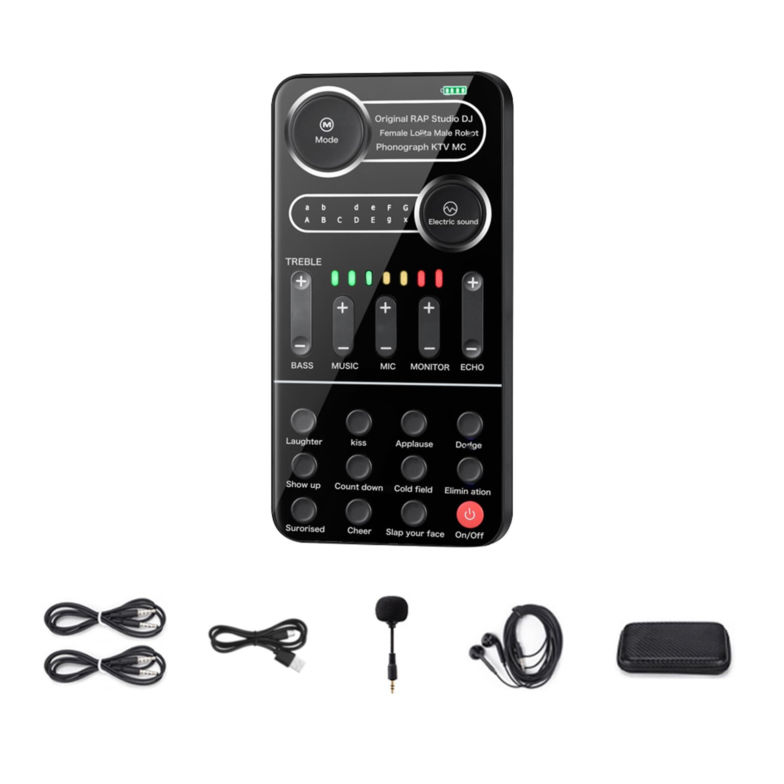 Ghostface Voice Changer, Multifunctional Portable Recording Ghost Face Voice Changer Box, Featuring 9 Sound Effects and Dazzling Colour Lights for Gaming Streamers and Recording