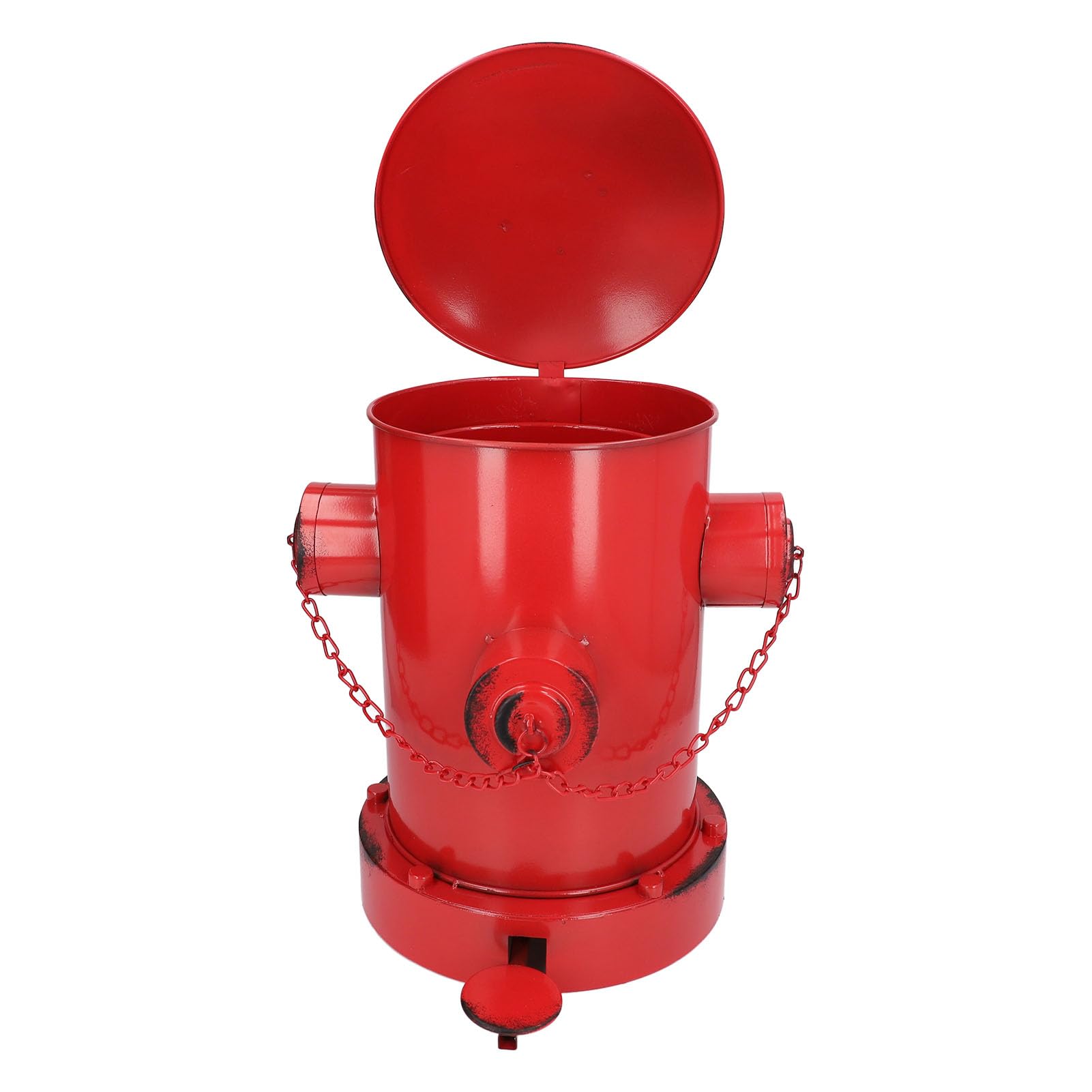 Bote de Basura para Boca de Incendios, Cubos de Basura de Hierro Decorativos de Estilo Industrial Retro para Interiores y Exteriores con Cubo para Jardín, Hogar y Cocina (Rojo)