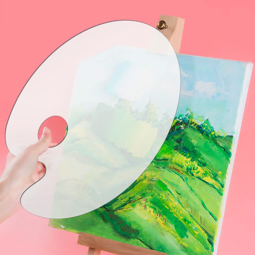 Tavolozza Di Miscelazione Colori In Acrilico Trasparente, 30x20 Cm, Con Foro Per Pollice, Facile Da Pulire, Set Da 2 Pezzi Per Pittura Ad Acquerello, Olio E Acrilico