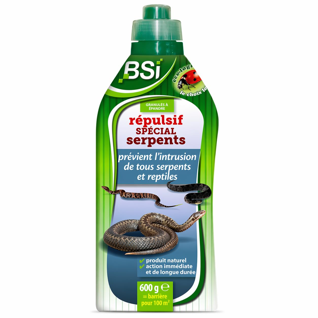 BSI - Spécial Serpents - Répulsif - Naturel - Base Végétale - Granulés - Prêt A l'emploi - 600g