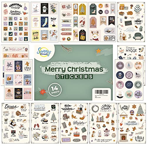 Autocollants De Noël Merry & Bright - 15 Feuilles D'autocollants