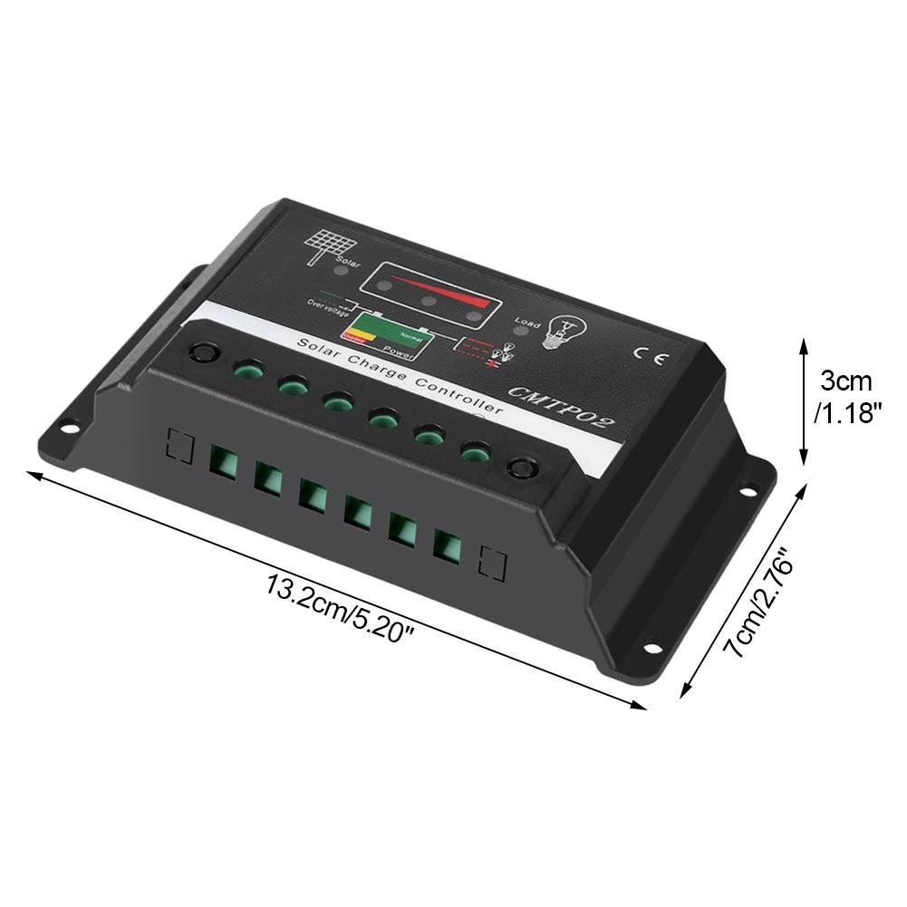 Fdit Regolatore di Carica Solare PWM 30A 12V/24V Auto, Protezione Completa per Batterie al Piombo