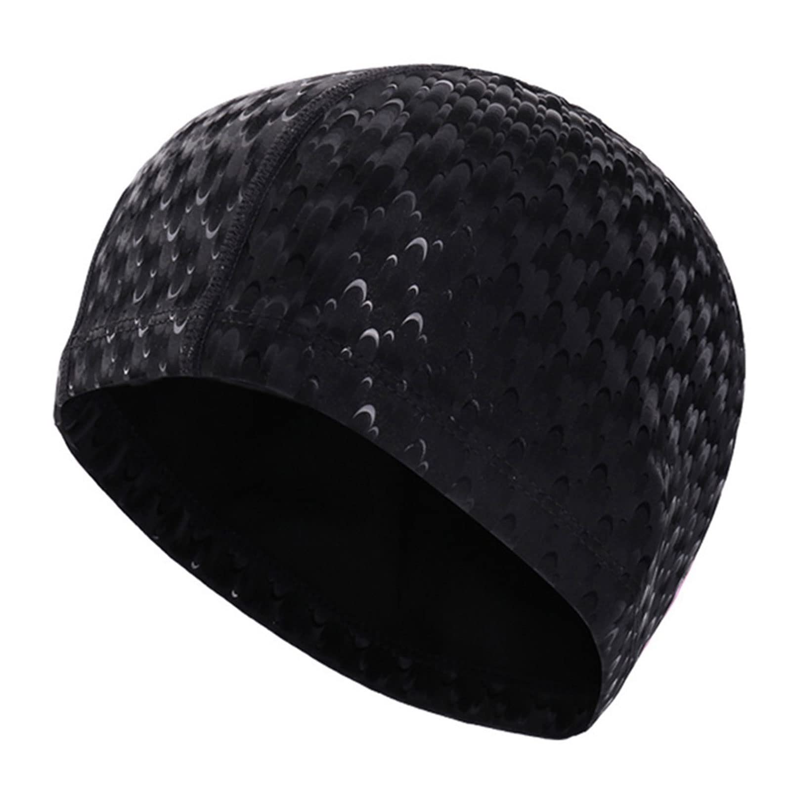 Bonnet de bain pour homme et femme en tissu avec revêtement en polyuréthane - Protection des oreilles - Cheveux longs - Imperméable - Bonnet de bain de plongée (3)
