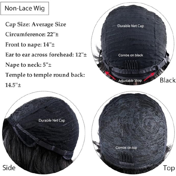 Miniatura 5 de Pelucas de cabello humano para mujeres negras, pelucas cortas de corte Pixie, pelucas cortas de corte de pelo en capas con flequillo, pelucas hechas