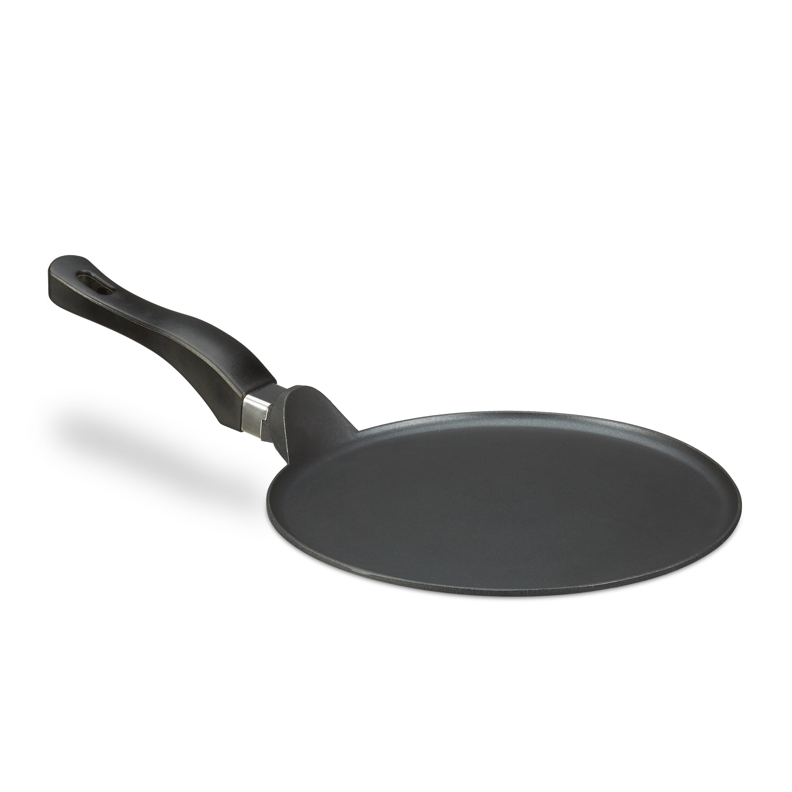 Relaxdays Crepiera in alluminio pressofuso 25 cm, padella antiaderente per crêpes