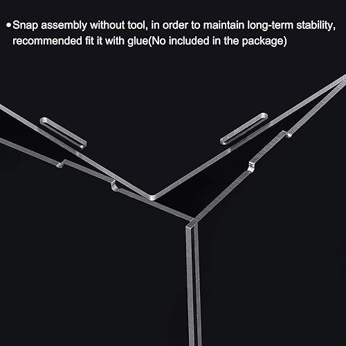 Miniatura 6 de MECCANIXITY Estuche de exhibición transparente, caja de acrílico para montar caja a prueba de polvo, 9.8 x 5.9 x 13.7 pulgadas para coleccionables,
