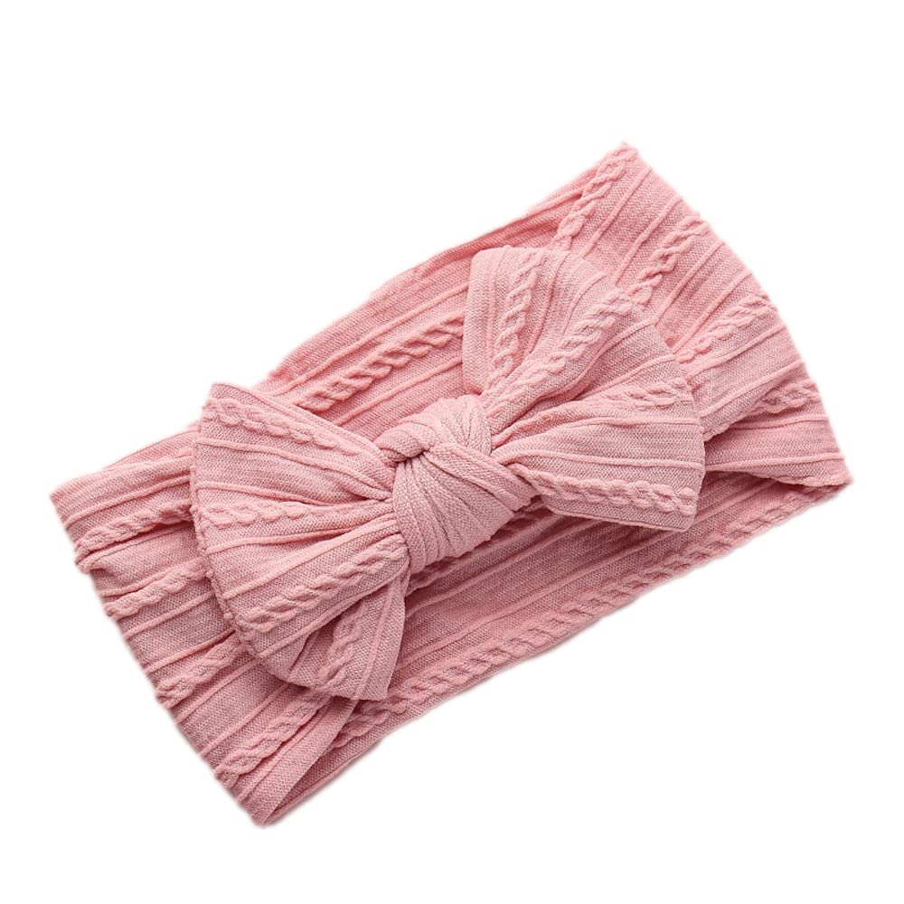 Anevous 1 x Baby Turban Headband, Baby, Nylon Headbands, Baby Bow Headbands, Soft Bow Headwear, Elastic Hair Bands for Newborns, Toddlers, Dark Pink A โ image 1