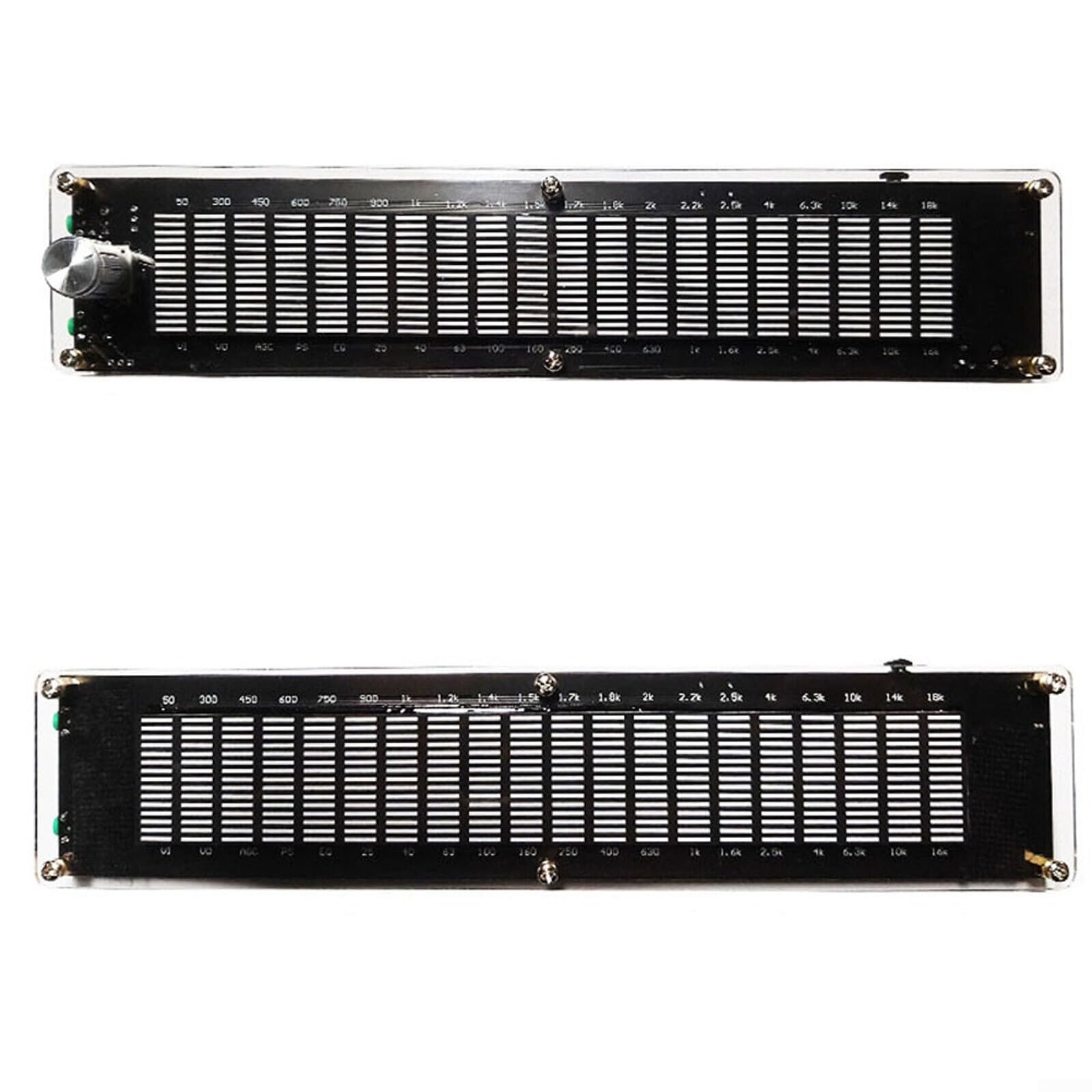 Analyseur de musique LED avec EQ DSP, affichage du niveau audio 20 segments, USB 5 V/CC 7-24 V, entrée 3,5 mm pour système (avec pour DSP)
