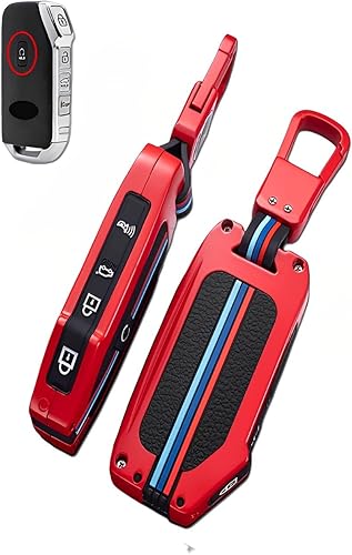 Miniatura 9 de Funda de metal para llavero Kia, compatible con Soul Telluride Cerato Forte K5 (KAC-negro)