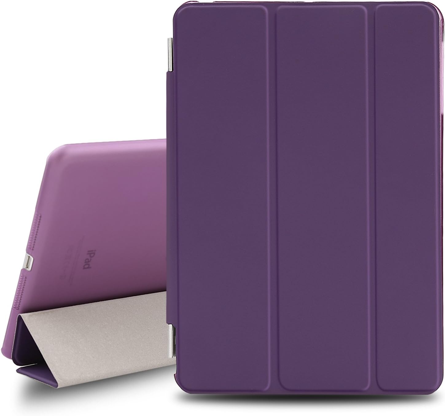 BESDATA Smart Cover for Apple iPad Mini 1st Generation Ultra Thin Magnetic & Translucent Back Case with Auto Wake/Sleep + Screen Protector + Cleaning Cloth + Stylus, Purple