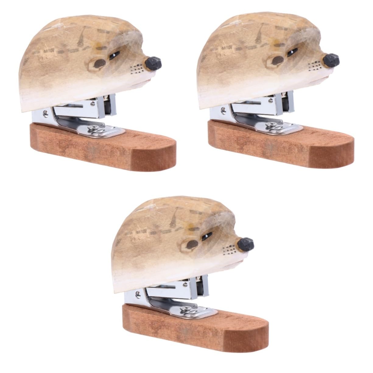 EXCEART 3pezzi Cucitrice Manuale Portatile Legno Forma Di Riccio Elegante Macchina Per Cucire Libri e Cancelleria Per Scuola e Ufficio Soluzione Creativa Per Studenti e Professionisti