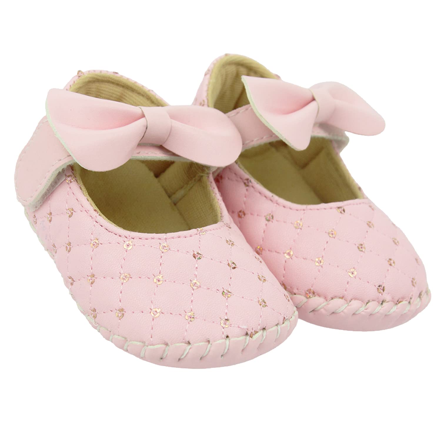 Neska Moda 6 To 12 Months Baby Girls Synthetic Leather Self design Sandal Booties (Pink)-BT1621 2