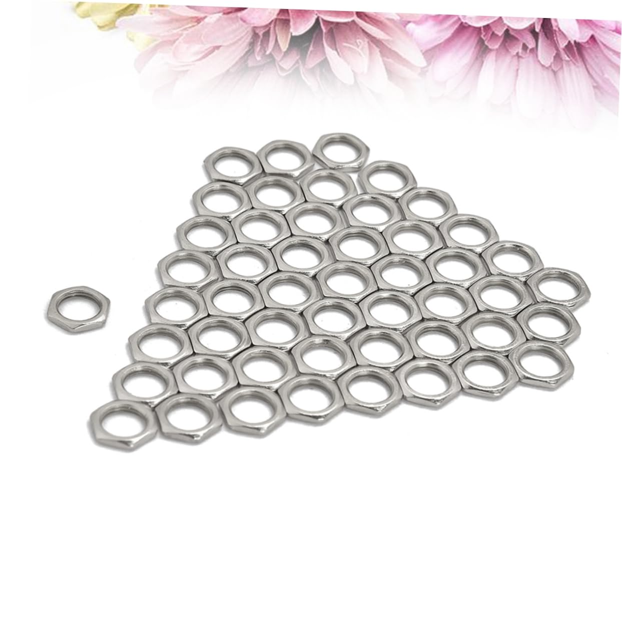 BESTonZON 50 Pack M8 Silver Fine Tooth Nut for Electric Guitar Bass Socket Jack Zinc Alloy Light Thin Nut
